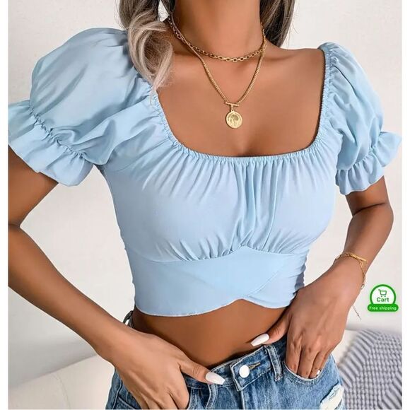 Women’s Bow Back Crop Top L - Picture 1 of 6